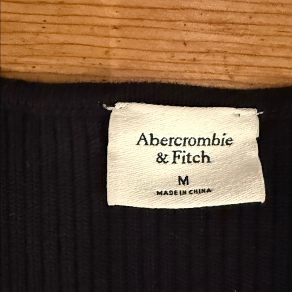 Abercrombie and fitch Black Ribbed Women's Top low square neck - Picture 2 of 5